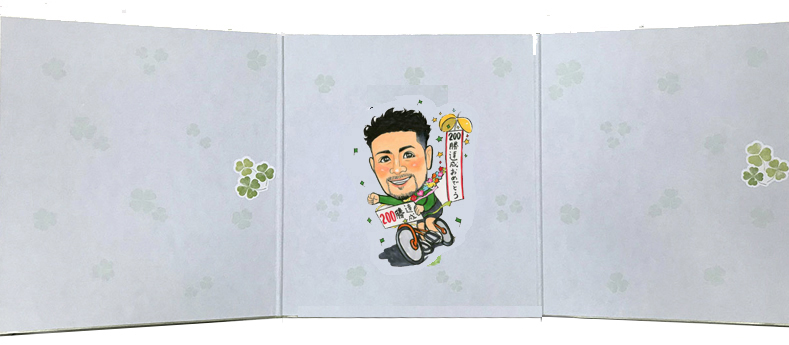 似顔絵入り寄せ書き色紙　大人数