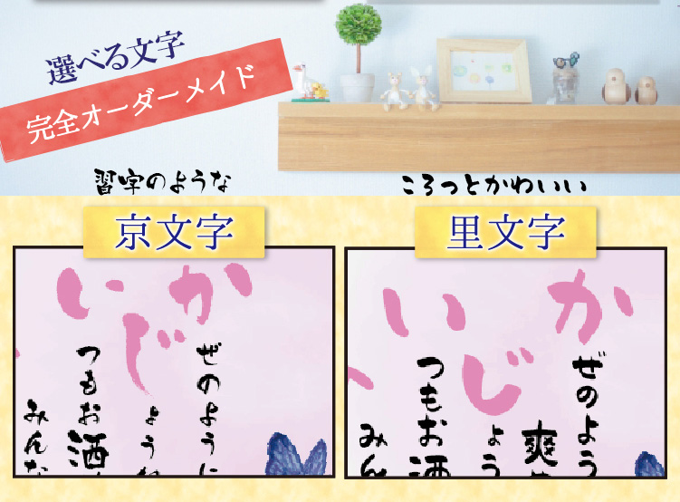 文字体をお選び頂けます